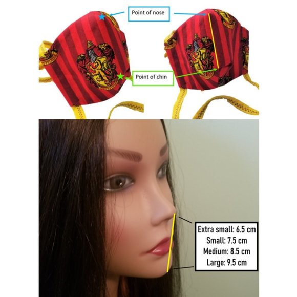 Harry Potter Christmas Fair Isle Fitted Face Mask - Picture 9 of 9